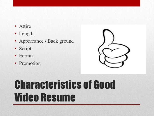 Scripts video resume