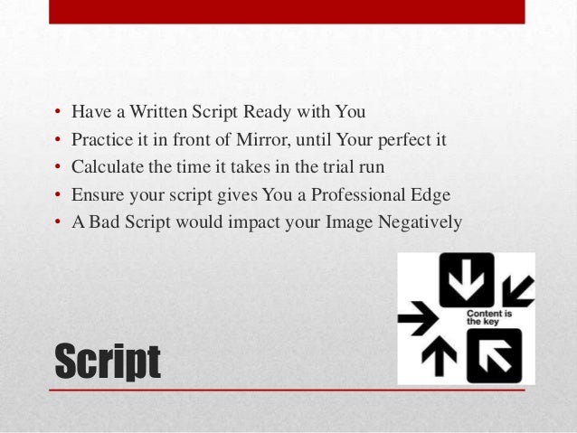 video resume script