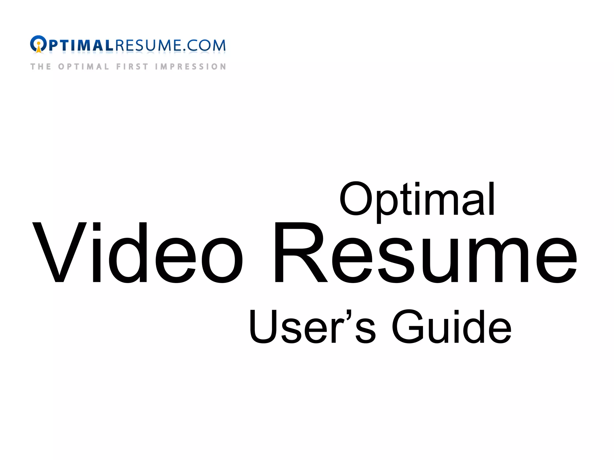Video Resume Guide PPT