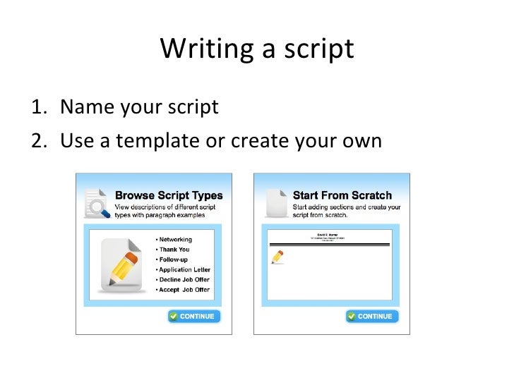 video resume script