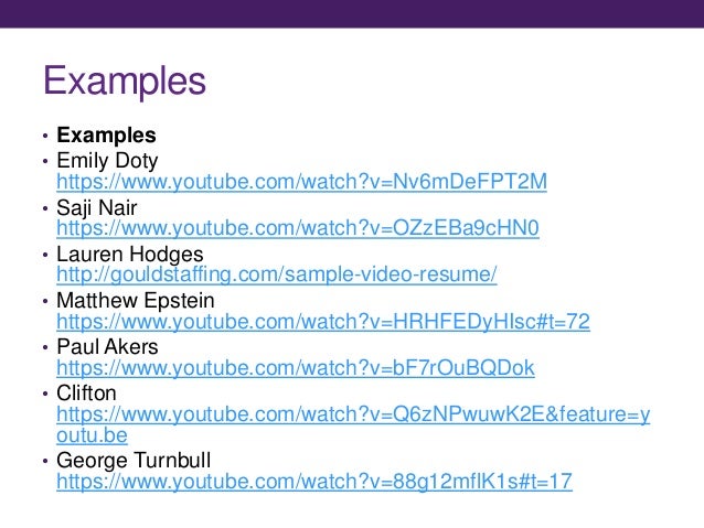 video resume script