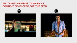 A/B TESTED ORIGINAL TV WORK VS.
CONTENT DEVELOPED FOR THE FEED
 