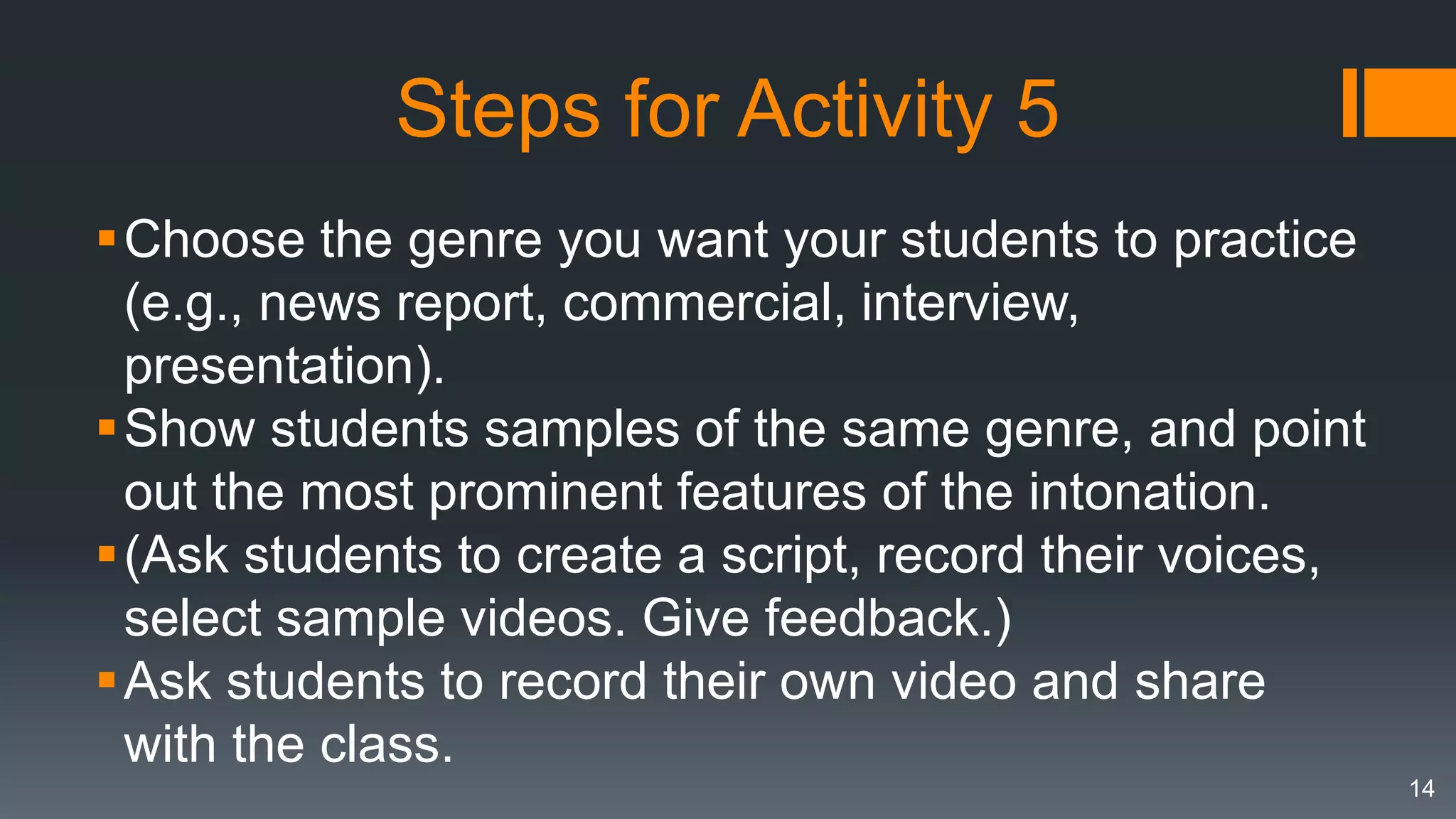 Teaching Intonation Through Short Videos | PPTX | Video Production ...