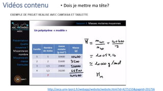 • Dois je mettre ma tête?Vidéos contenu
http://seca.univ-lyon1.fr/webapp/website/website.html?id=4275155&pageId=291756
 