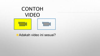 CONTOH
VIDEO
◉Adakah video ini sesuai?
 