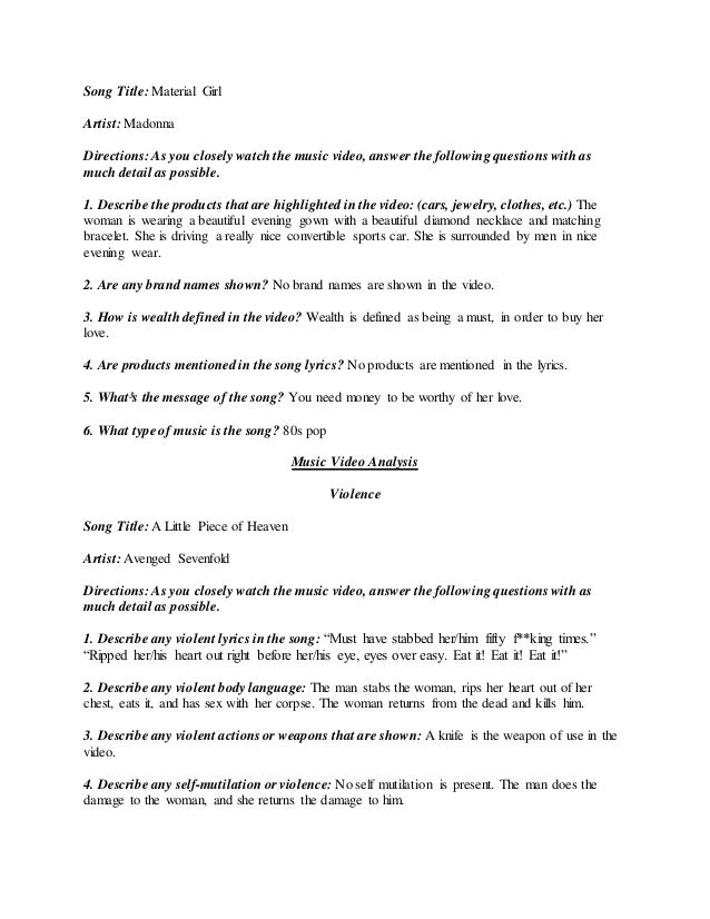 Video Worksheet Video Worksheet