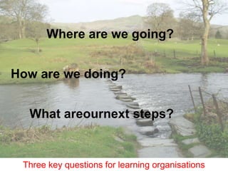 Where are we going?
How are we doing?
What areournext steps?
Three key questions for learning organisations