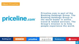 About Priceline
Priceline.com is part of the
Booking Holdings Group. The
Booking Holdings Group is
the world leader in onl...