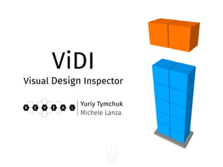 ViDI
Visual Design Inspector
R AE E LV
Yuriy Tymchuk
Michele Lanza
 