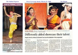 The Indian Express   Press Coverage dated, March 25, 2006   The Hindu
