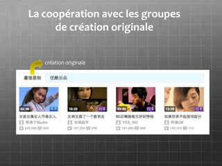 La coopération avec les groupes
     de création originale


   création originale
 