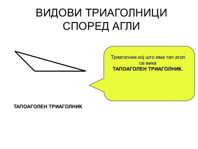 Видови триаголници според страните и аглите