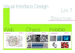 Visual Interface Design
Les 1
structure
Web Chaos Invisible