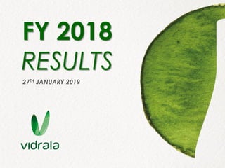 FY 2018
RESULTS
27TH JANUARY 2019
 