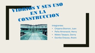 Integrantes:
• Chipana Bramon, Juan
• Peña Almonacid, Henry
• Mateo Tasayco, Danny
• Escriba Chauca, Alvaro
 