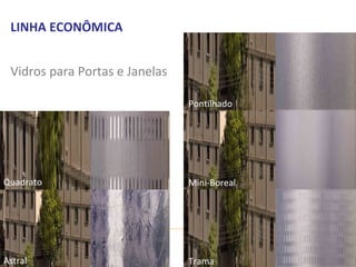 LINHA ECONÔMICA Vidros para Portas e Janelas Quadrato Astral Pontilhado Mini-Boreal Trama 