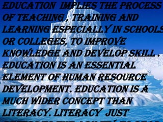 Education And Role Of Government