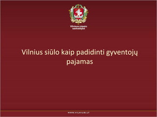 Vilnius siūlo kaip padidinti gyventojų
pajamas

 