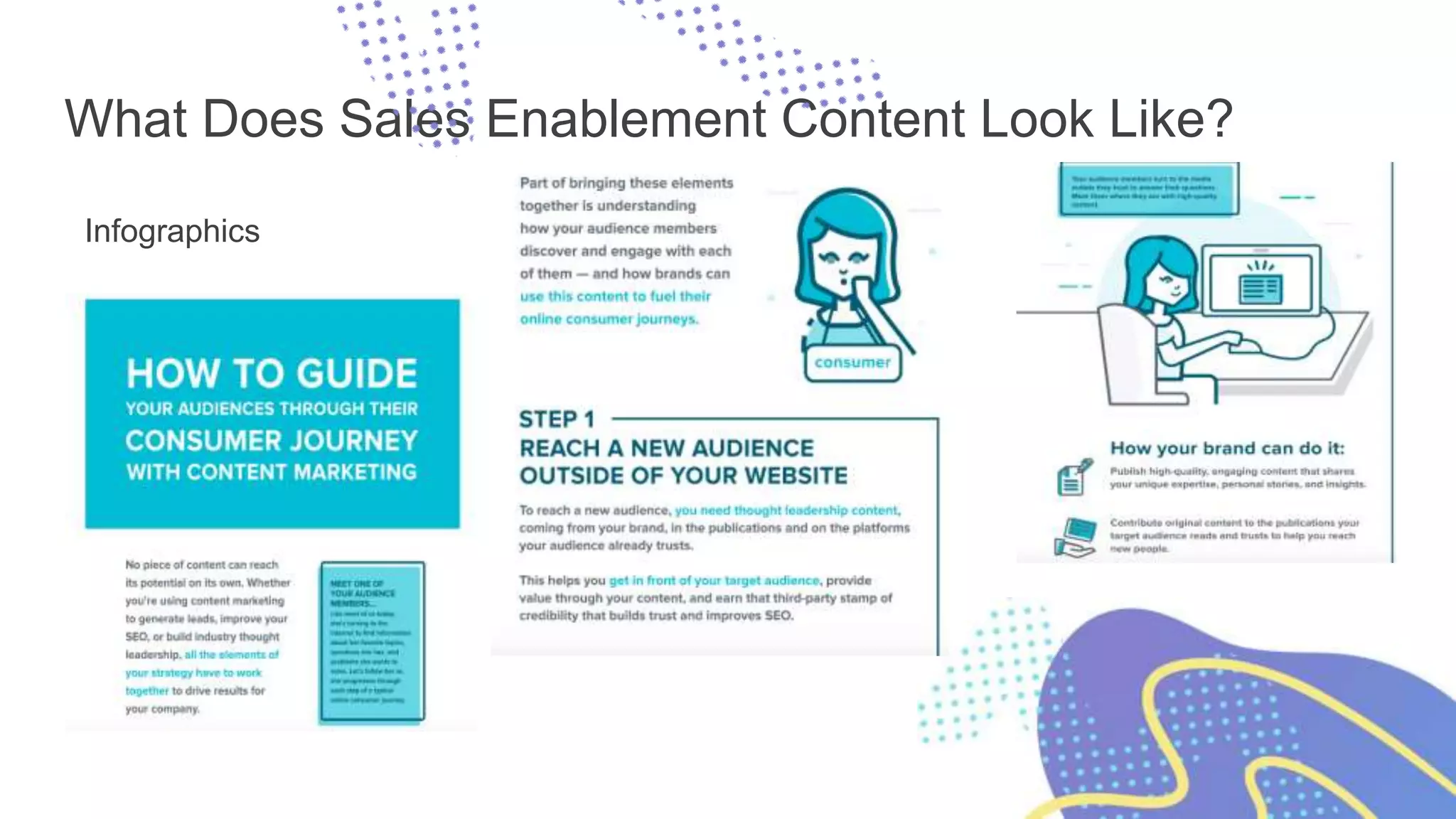 What Does Sales Enablement Content Look Like?
Infographics
 