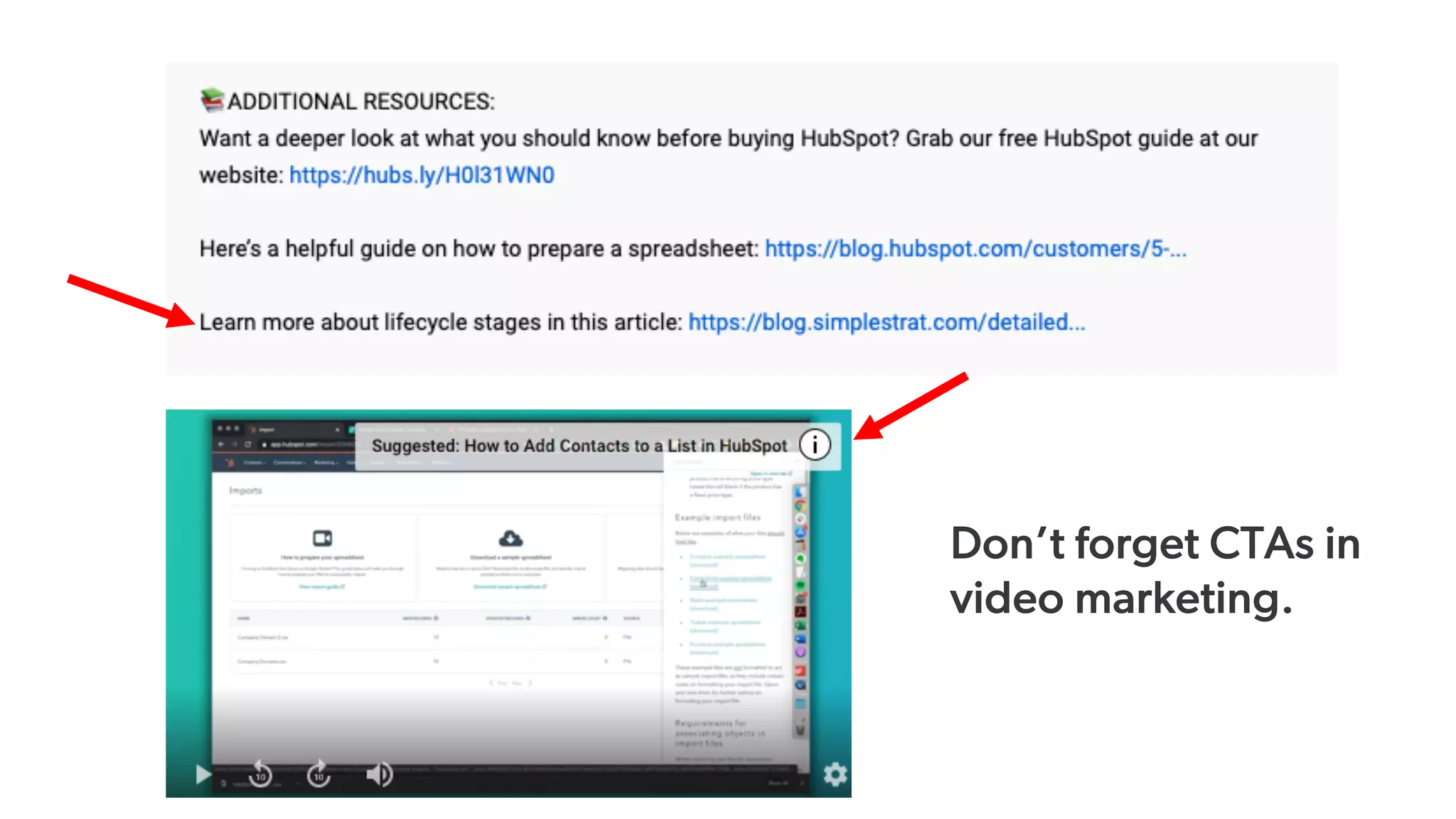 Don’t forget CTAs in
video marketing.
 