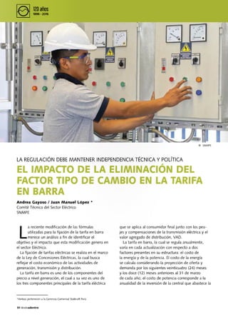 Sobre las tarifas eléctricas elaborado por Juan Manuel López y Andrea Gayoso