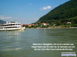 Bastante navegable, con profundidad que  llega hasta los 12 metros, el Danubio es uno  de los ríos más importantes de Europa. 