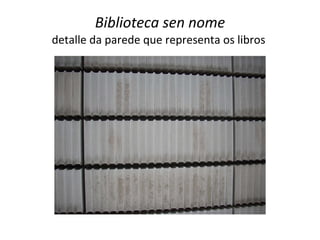 Biblioteca sen nome detalle da parede que representa os libros  