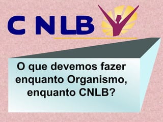 O que devemos fazer enquanto Organismo, enquanto CNLB? 
