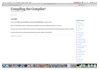 Compiling the Compiler