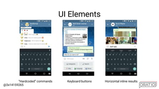 @3x14159265
UI Elements
“Hardcoded” commands Keyboard buttons Horizontal inline results