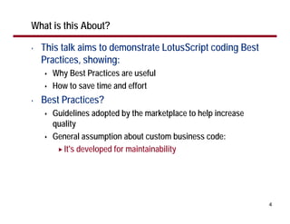 Lotus Script Code The View - Lotusscript coding best practices | PDF