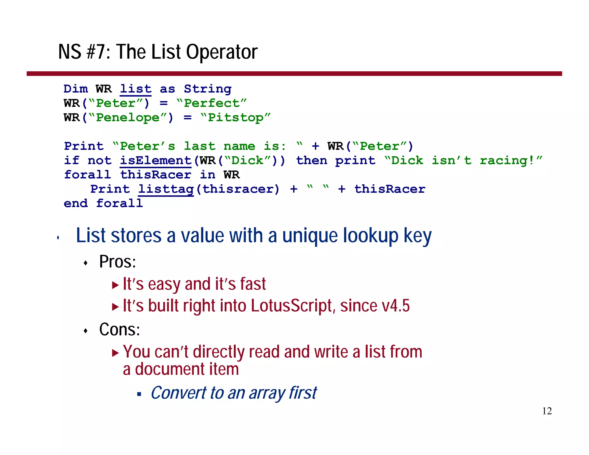The Top 30 LotusScript Development Tips