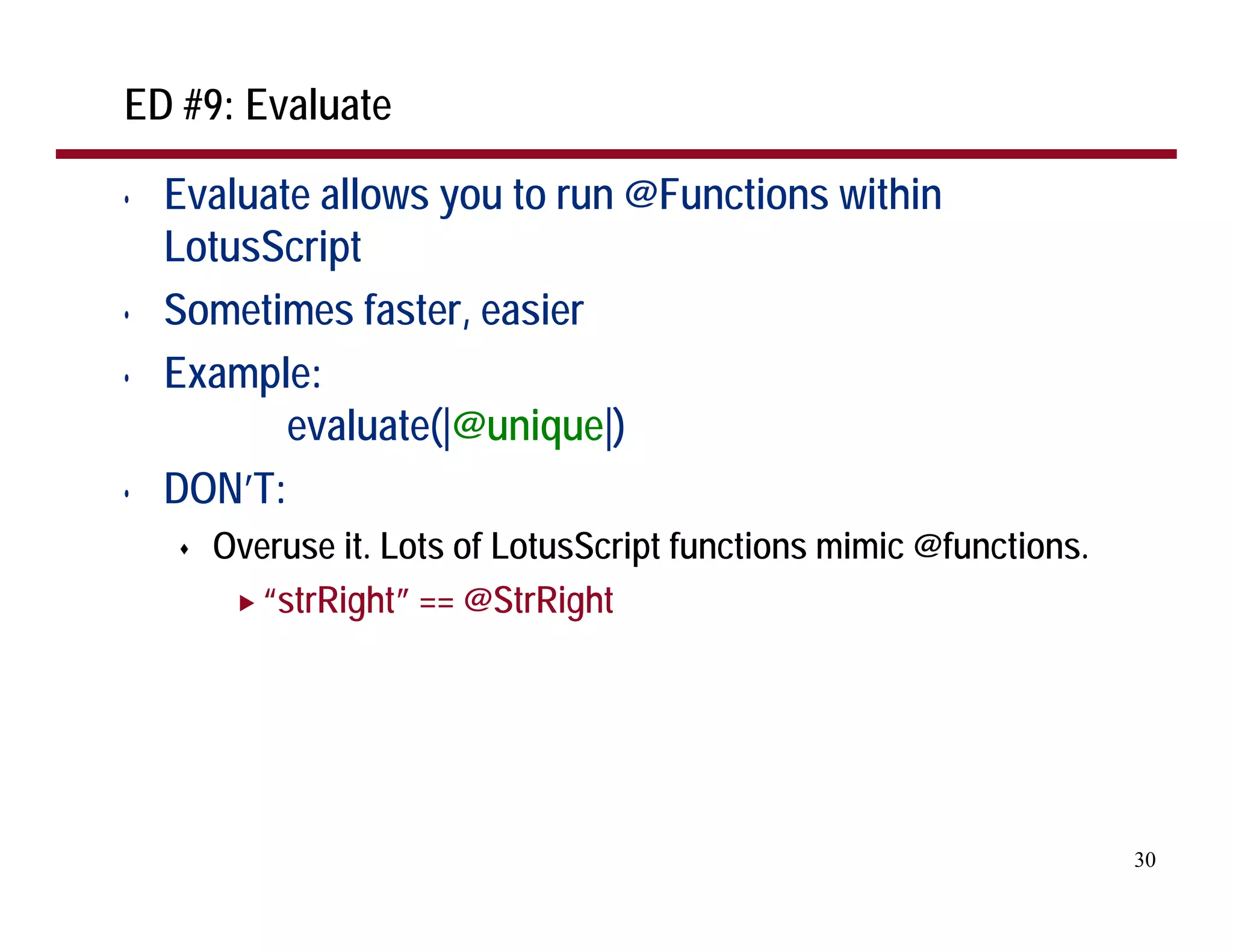 The Top 30 LotusScript Development Tips
