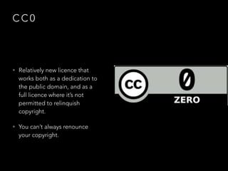 B Y A T T R I B U T I O N
B Y - N C A T T R I B U T I O N - N O N C O M M E R C I A L
B Y - S A A T T R I B U T I O N - S H A R E A L I K E
B Y - N D A T T R I B U T I O N - N O D E R I V A T I V E S
B Y - N C - S A A T T R I B U T I O N - N O N C O M M E R C I A L -
S H A R E A L I K E
B Y - N C - N D A T T R I B U T I O N - N O N C O M M E R C I A L -
N O D E R I V A T I V E S
L I C E N C E S
 