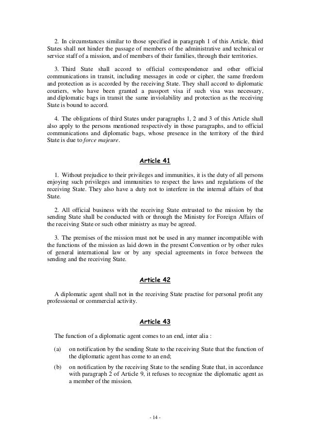 vienna convention of 1961 vienna convention of 1961