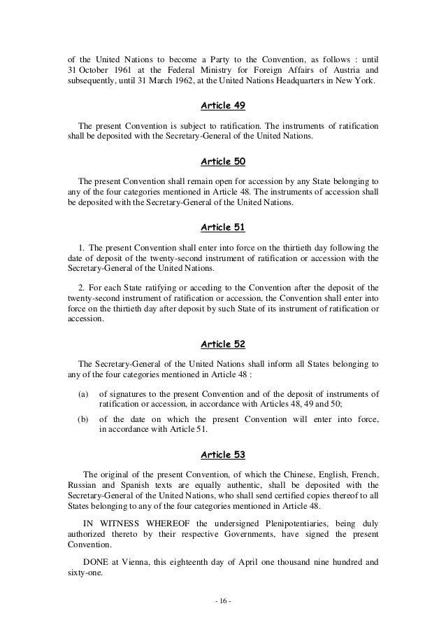 vienna convention on diplomatic relations on elections vienna convention on diplomatic relations on elections