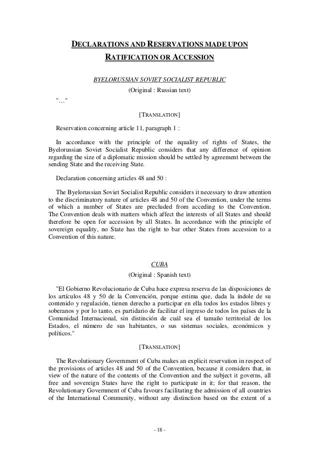 vienna convention on diplomatic relations.