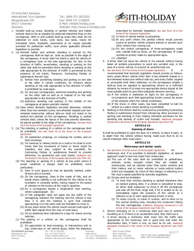 Vienna Convention on Road Traffic from 08th November 1968