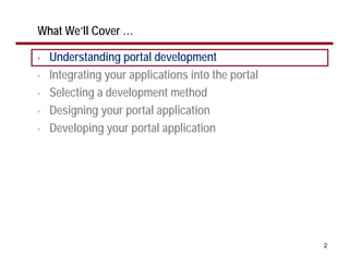 Designing WebSphere Portal Applications