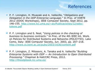 Accountable objects: Modeling Liability in Open Distributed Systems Slide 54