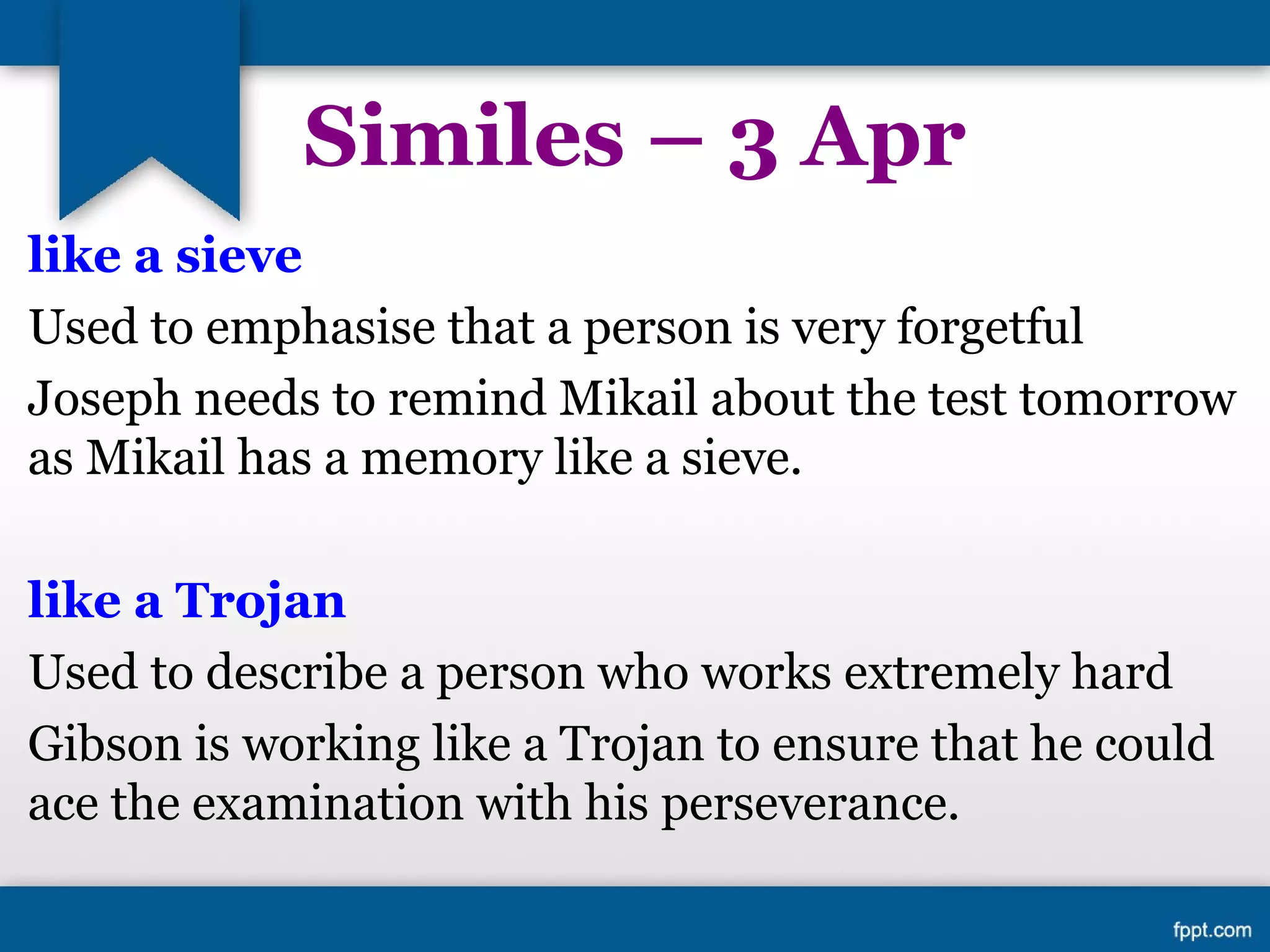 VIE on Similes 2014 | PPT | Food & Drink