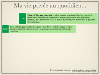 Ma vie privée au quotidien...




              Extrait du site internet mavie privée au quotidien
 