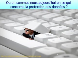 http://www.villiard.com/images/informatique/vie-privee/vie-privee.jpg   Ou en sommes nous aujourd’hui en ce qui  concerne la protection des données ? 