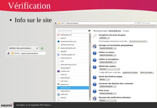 nAcademy Le 23 septembre 2015 Neuros -
Vérification
● Info sur le site
 