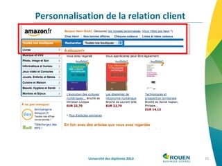 Personnalisation de la relation client Université des diplômés 2010 