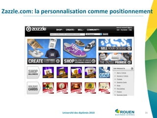 Zazzle.com: la personnalisation comme positionnement Université des diplômés 2010 