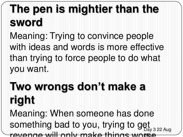 an essay on pen is mightier than sword The pen is mightier than the sword is the most often-heard statement, said by edward g bulwer-lytton this statement implies the greatness of words, knowledge. an essay on pen is mightier than sword The pen is mightier than the sword is the most often-heard statement, said by edward g bulwer-lytton this statement implies the greatness of words, knowledge.