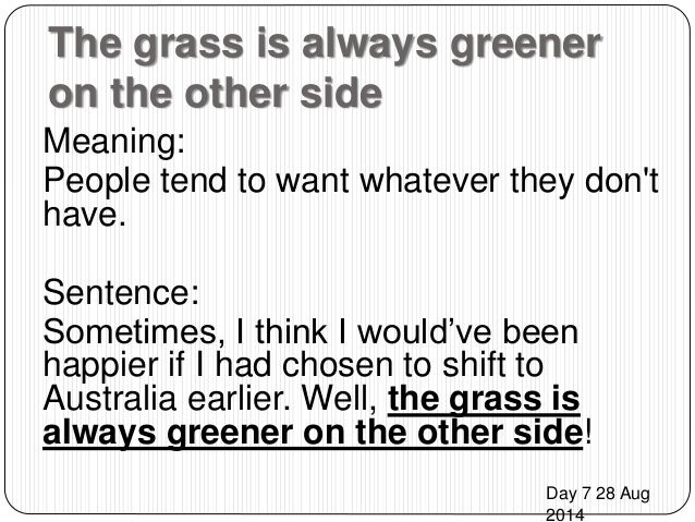 the grass is always greener on the other side meaning