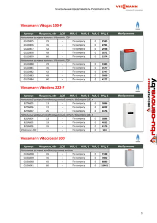Цены Котлы И Оборудование Viessmann В Гомеле На РБУ Основа | PDF