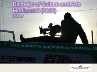 Bachelor of Culture and Arts
Medianomi (AMK)
240 cr
 